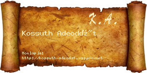 Kossuth Adeodát névjegykártya